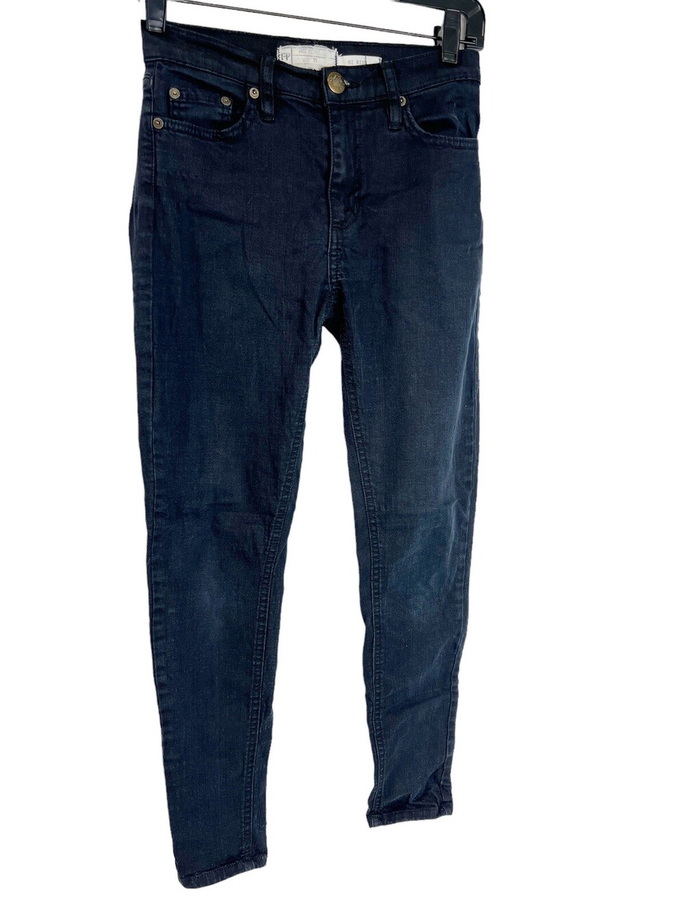 Free People Jeans Womens 25 High Rise Jegging Black 8213 Stretch